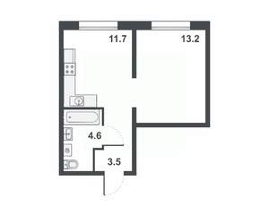 1-к квартира, вторичка, 33м2, 7/16 этаж