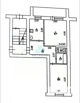 2-к квартира, вторичка, 48м2, 1/3 этаж