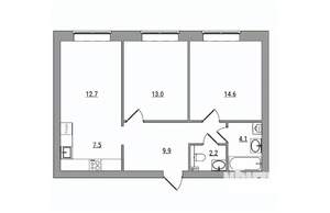 3-к квартира, вторичка, 64м2, 1/6 этаж