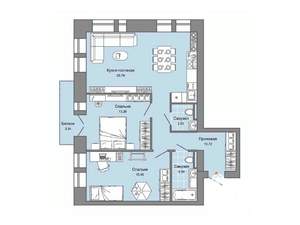 2-к квартира, строящийся дом, 73м2, 4/8 этаж