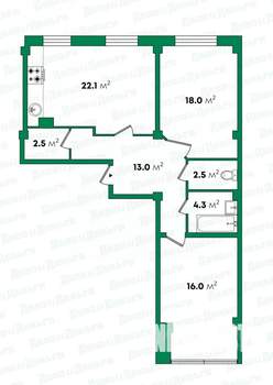 3-к квартира, вторичка, 77м2, 10/14 этаж