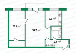 2-к квартира, вторичка, 48м2, 5/5 этаж