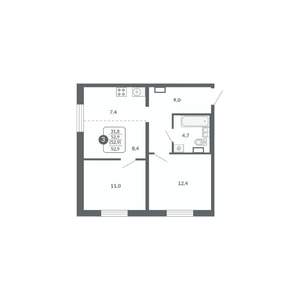 3-к квартира, вторичка, 53м2, 14/17 этаж