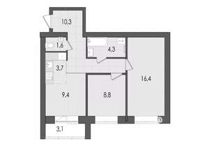 3-к квартира, вторичка, 57м2, 9/9 этаж