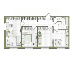 3-к квартира, вторичка, 76м2, 4/17 этаж