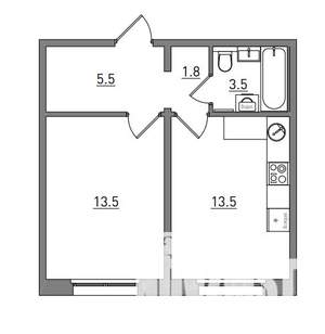 1-к квартира, вторичка, 38м2, 3/17 этаж