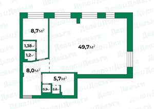 3-к квартира, вторичка, 76м2, 1/7 этаж