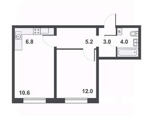 2-к квартира, вторичка, 42м2, 13/16 этаж