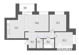 3-к квартира, вторичка, 66м2, 5/9 этаж