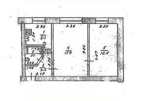 2-к квартира, вторичка, 39м2, 2/2 этаж