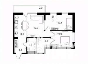 3-к квартира, строящийся дом, 61м2, 10/11 этаж