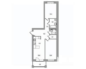 3-к квартира, вторичка, 70м2, 6/6 этаж