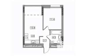 2-к квартира, вторичка, 38м2, 14/17 этаж
