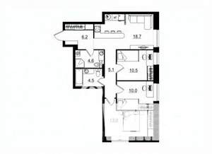 3-к квартира, вторичка, 73м2, 1/11 этаж