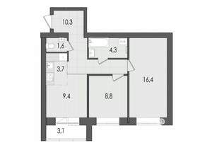 3-к квартира, вторичка, 58м2, 7/9 этаж
