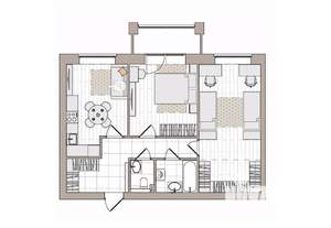 2-к квартира, вторичка, 66м2, 3/6 этаж