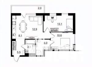 3-к квартира, строящийся дом, 61м2, 11/11 этаж