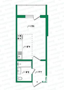 Студия квартира, вторичка, 26м2, 9/16 этаж