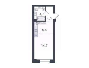 Студия квартира, вторичка, 29м2, 13/16 этаж