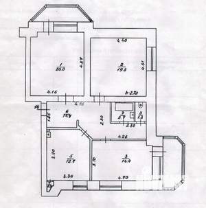 3-к квартира, вторичка, 86м2, 2/2 этаж