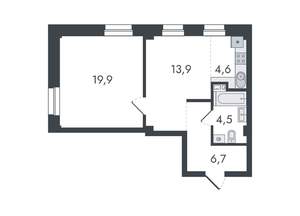 2-к квартира, вторичка, 50м2, 5/16 этаж