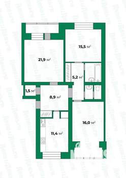 3-к квартира, вторичка, 90м2, 5/5 этаж