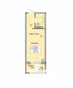 Студия квартира, вторичка, 25м2, 1/14 этаж