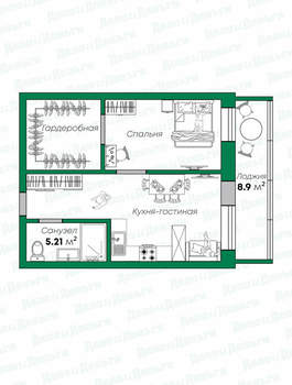 2-к квартира, вторичка, 56м2, 2/7 этаж