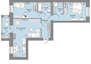 2-к квартира, вторичка, 72м2, 2/8 этаж