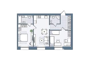 3-к квартира, вторичка, 69м2, 1/6 этаж