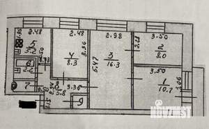 4-к квартира, вторичка, 62м2, 5/5 этаж