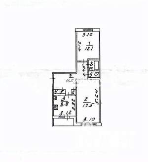 2-к квартира, вторичка, 55м2, 1/5 этаж