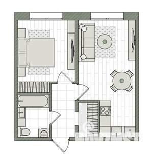 2-к квартира, вторичка, 40м2, 5/16 этаж