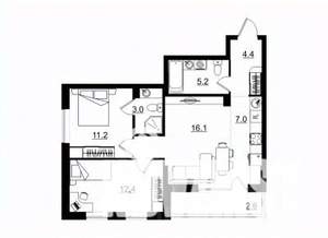 3-к квартира, строящийся дом, 62м2, 10/11 этаж