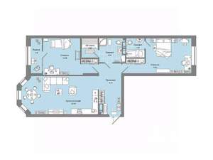 2-к квартира, вторичка, 79м2, 5/15 этаж