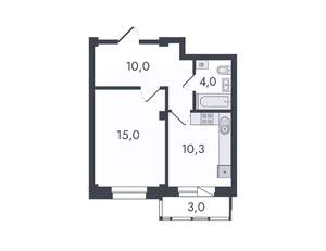 1-к квартира, вторичка, 42м2, 13/16 этаж