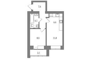 2-к квартира, вторичка, 39м2, 2/12 этаж