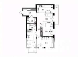 4-к квартира, строящийся дом, 88м2, 10/11 этаж