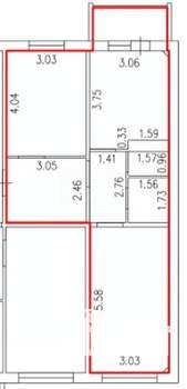 2-к квартира, вторичка, 56м2, 8/10 этаж