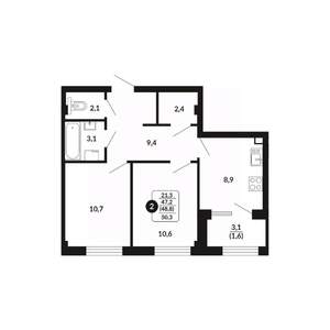 2-к квартира, вторичка, 49м2, 2/17 этаж