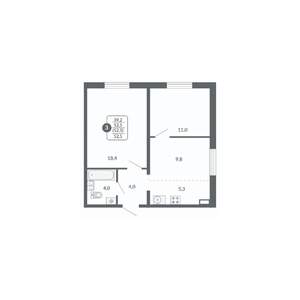 3-к квартира, вторичка, 53м2, 7/17 этаж