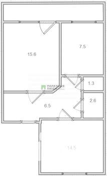 2-к квартира, вторичка, 50м2, 5/5 этаж