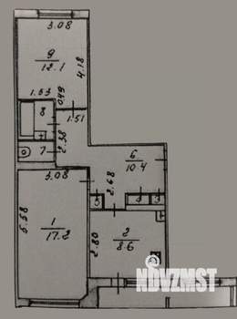 2-к квартира, вторичка, 53м2, 3/5 этаж