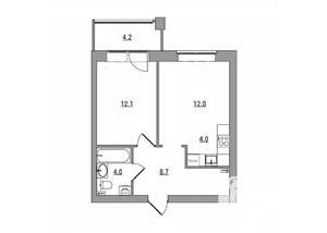 2-к квартира, вторичка, 45м2, 6/7 этаж