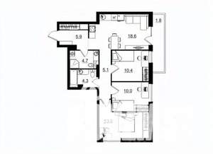 3-к квартира, строящийся дом, 74м2, 8/11 этаж
