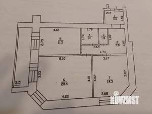 2-к квартира, вторичка, 63м2, 1/10 этаж
