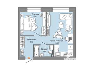 1-к квартира, вторичка, 41м2, 3/4 этаж