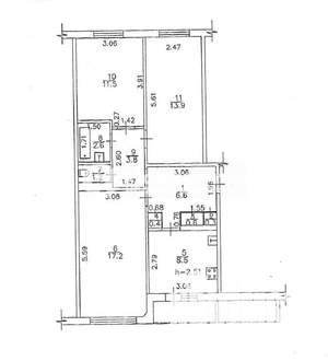 3-к квартира, вторичка, 67м2, 3/5 этаж