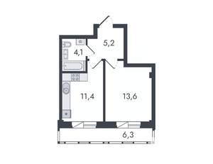 1-к квартира, вторичка, 41м2, 16/16 этаж