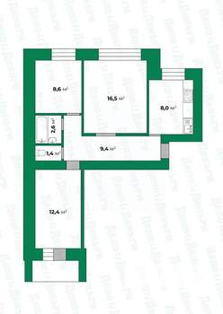 3-к квартира, вторичка, 59м2, 4/9 этаж